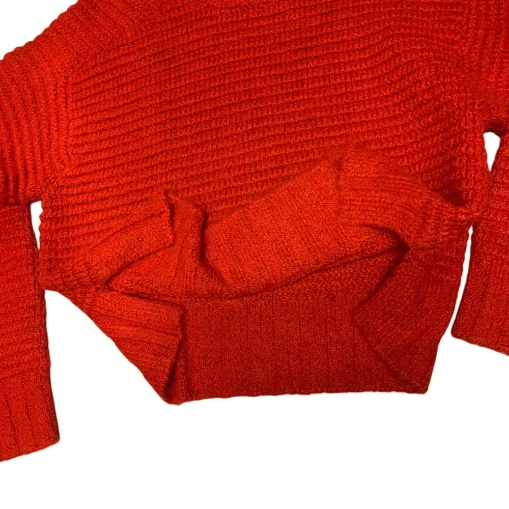 pistola Red Chunky Ribbed Crewneck Sweater - Picture 3 of 4